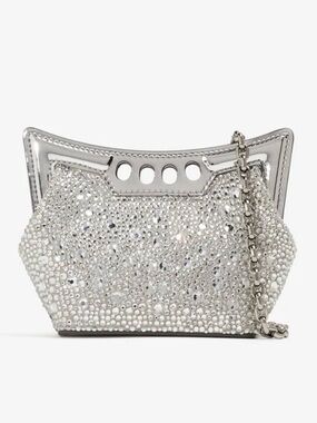 McQueen NWT micro peek bag in silver